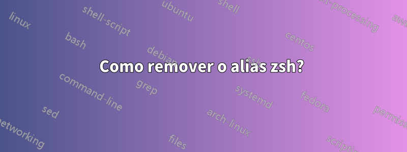 Como remover o alias zsh?