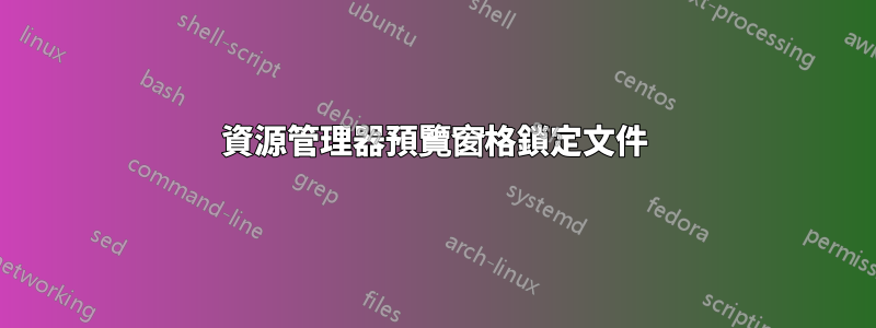 資源管理器預覽窗格鎖定文件