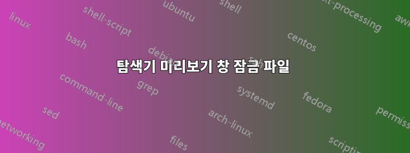 탐색기 미리보기 창 잠금 파일