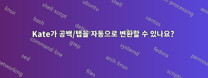 Kate가 공백/탭을 자동으로 변환할 수 있나요?
