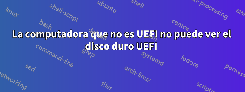 La computadora que no es UEFI no puede ver el disco duro UEFI