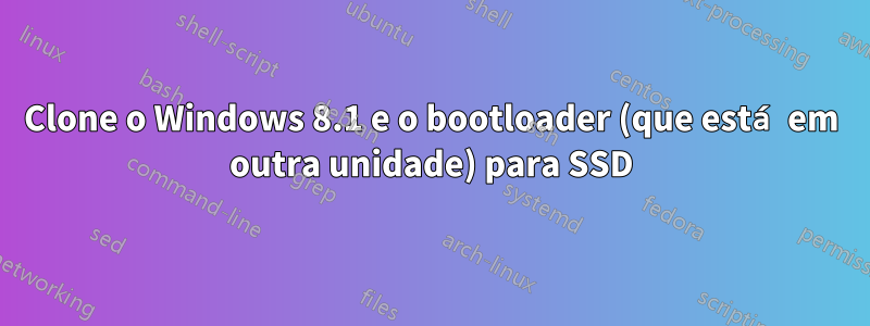 Clone o Windows 8.1 e o bootloader (que está em outra unidade) para SSD