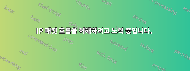 IP 패킷 흐름을 이해하려고 노력 중입니다.