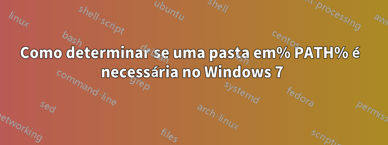 Como determinar se uma pasta em% PATH% é necessária no Windows 7