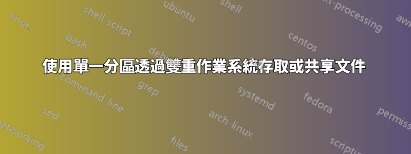 使用單一分區透過雙重作業系統存取或共享文件