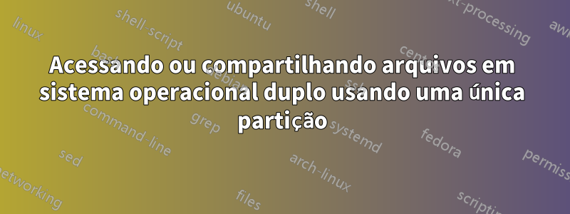 Acessando ou compartilhando arquivos em sistema operacional duplo usando uma única partição