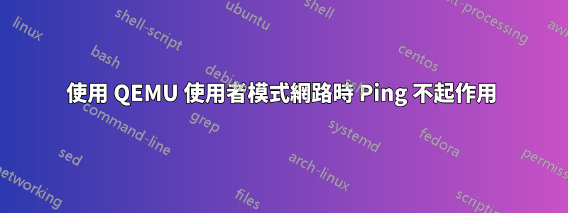 使用 QEMU 使用者模式網路時 Ping 不起作用