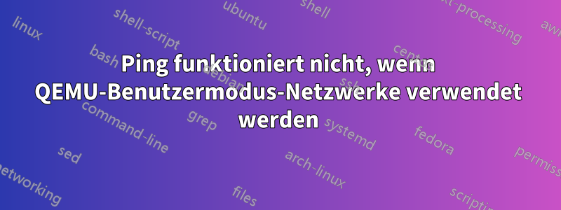 Ping funktioniert nicht, wenn QEMU-Benutzermodus-Netzwerke verwendet werden