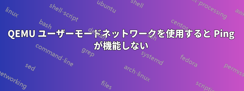 QEMU ユーザーモードネットワークを使用すると Ping が機能しない