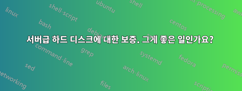 서버급 하드 디스크에 대한 보증. 그게 좋은 일인가요?