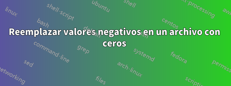 Reemplazar valores negativos en un archivo con ceros