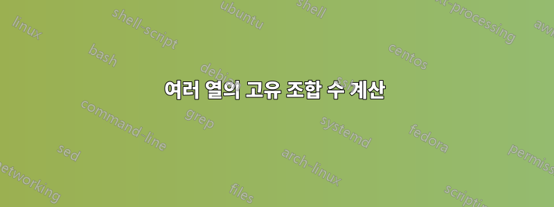 여러 열의 고유 조합 수 계산