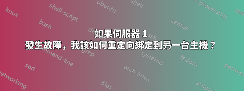 如果伺服器 1 發生故障，我該如何重定向綁定到另一台主機？