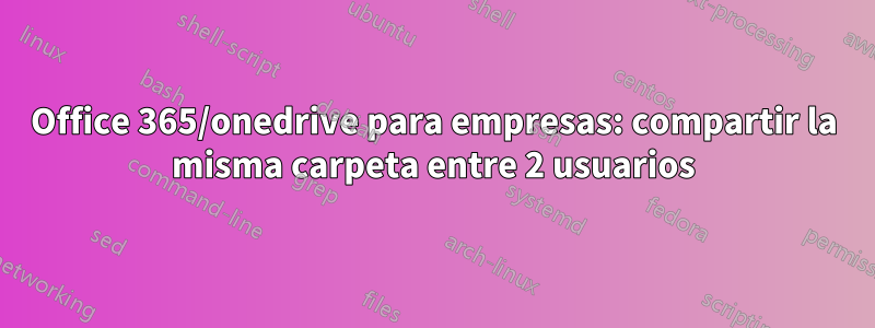 Office 365/onedrive para empresas: compartir la misma carpeta entre 2 usuarios