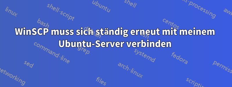 WinSCP muss sich ständig erneut mit meinem Ubuntu-Server verbinden