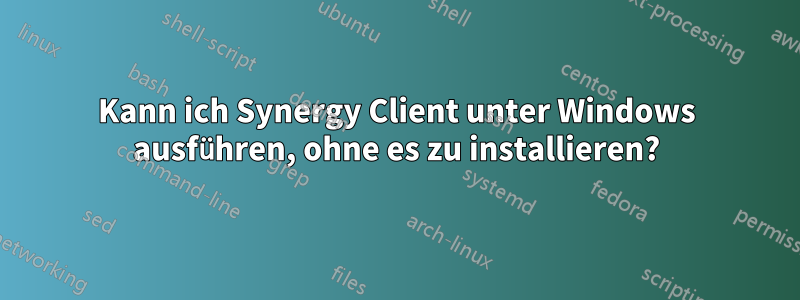 Kann ich Synergy Client unter Windows ausführen, ohne es zu installieren?