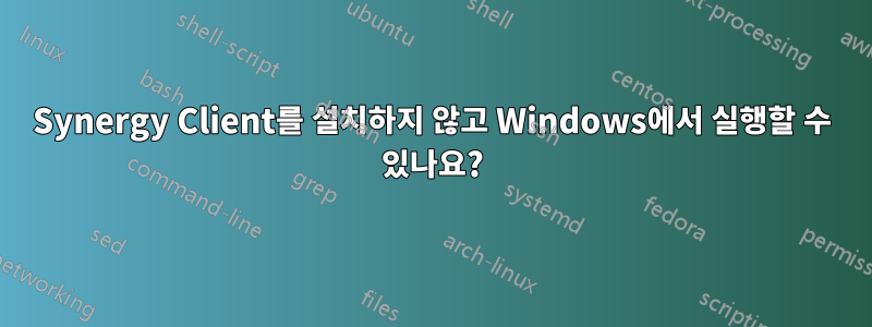 Synergy Client를 설치하지 않고 Windows에서 실행할 수 있나요?