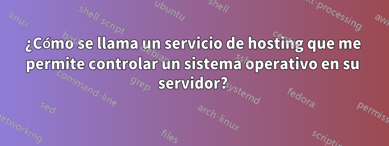 ¿Cómo se llama un servicio de hosting que me permite controlar un sistema operativo en su servidor?