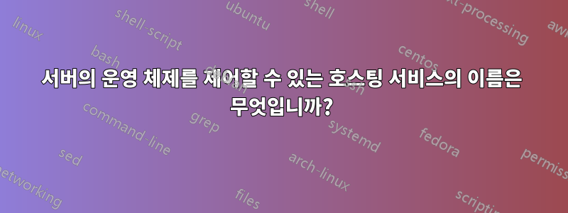 서버의 운영 체제를 제어할 수 있는 호스팅 서비스의 이름은 무엇입니까?