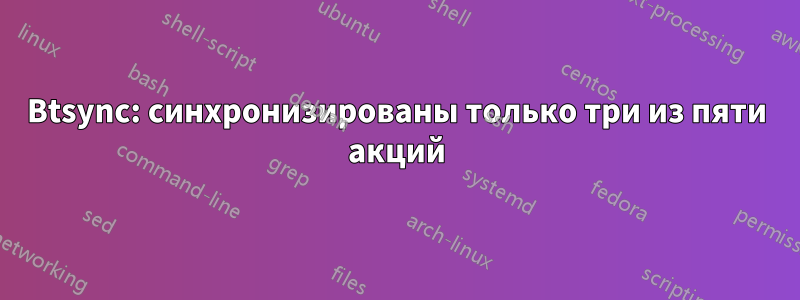 Btsync: синхронизированы только три из пяти акций