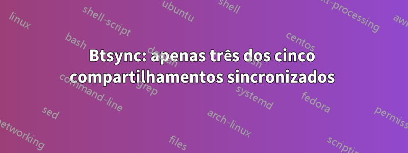 Btsync: apenas três dos cinco compartilhamentos sincronizados