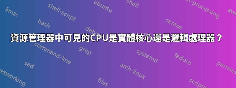 資源管理器中可見的CPU是實體核心還是邏輯處理器？