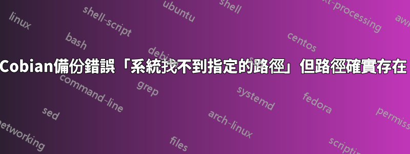 Cobian備份錯誤「系統找不到指定的路徑」但路徑確實存在