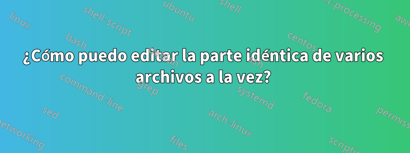 ¿Cómo puedo editar la parte idéntica de varios archivos a la vez?