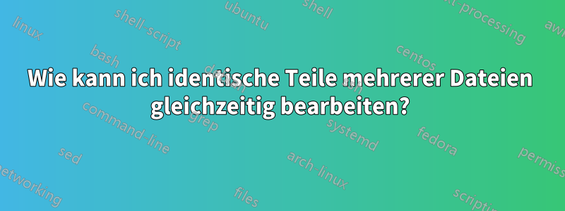 Wie kann ich identische Teile mehrerer Dateien gleichzeitig bearbeiten?