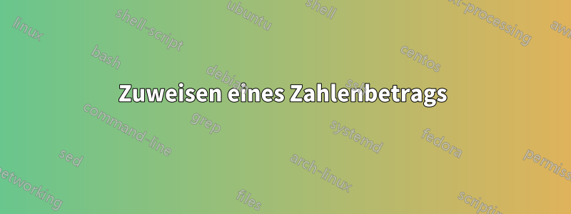 Zuweisen eines Zahlenbetrags