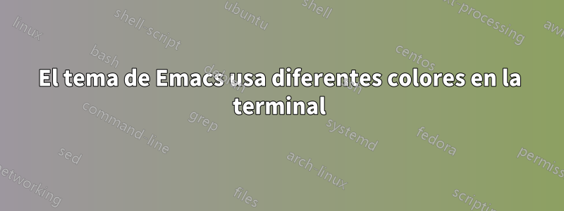 El tema de Emacs usa diferentes colores en la terminal