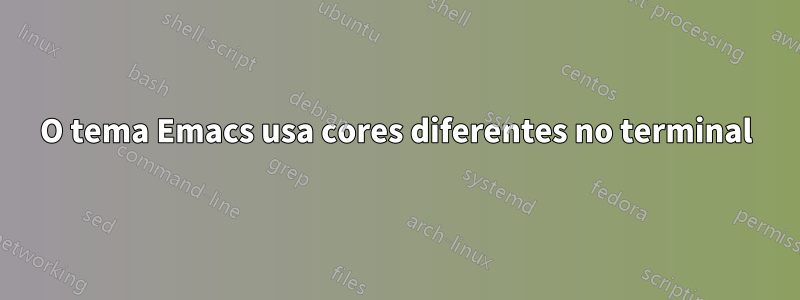 O tema Emacs usa cores diferentes no terminal