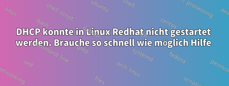 DHCP konnte in Linux Redhat nicht gestartet werden. Brauche so schnell wie möglich Hilfe