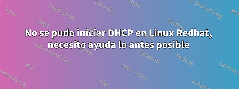 No se pudo iniciar DHCP en Linux Redhat, necesito ayuda lo antes posible