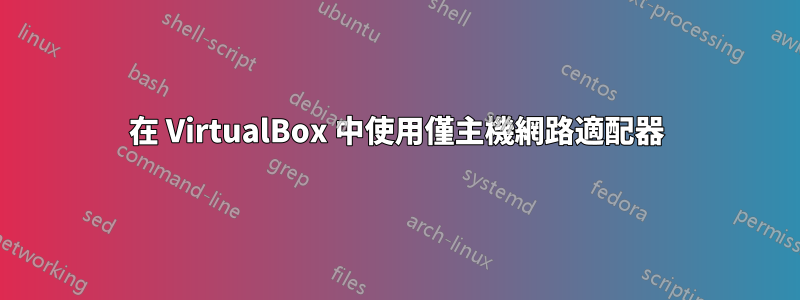 在 VirtualBox 中使用僅主機網路適配器