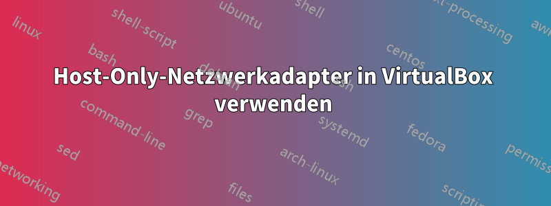 Host-Only-Netzwerkadapter in VirtualBox verwenden