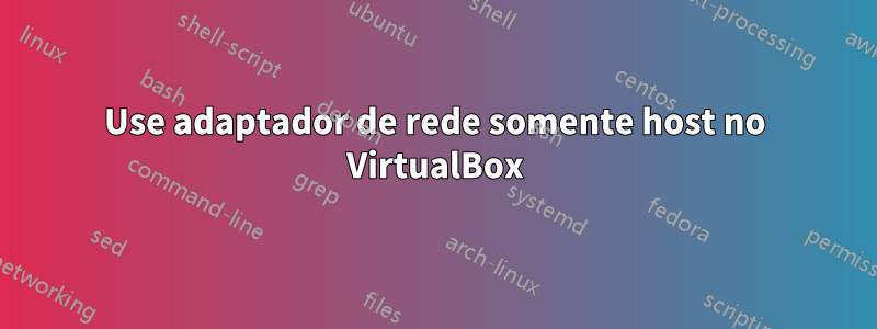 Use adaptador de rede somente host no VirtualBox