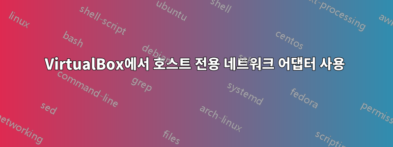 VirtualBox에서 호스트 전용 네트워크 어댑터 사용