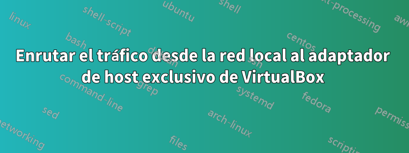 Enrutar el tráfico desde la red local al adaptador de host exclusivo de VirtualBox