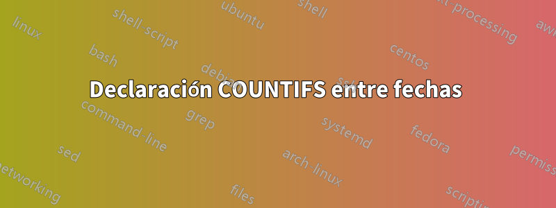 Declaración COUNTIFS entre fechas