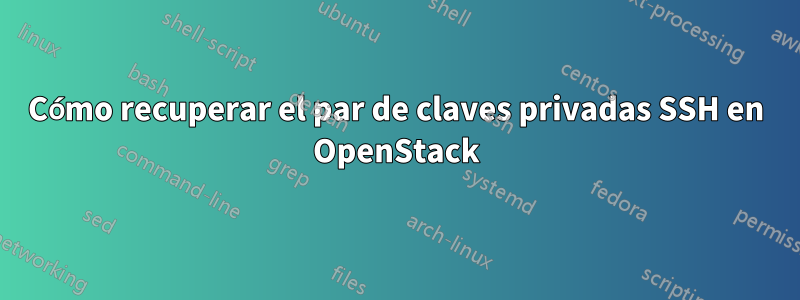 Cómo recuperar el par de claves privadas SSH en OpenStack