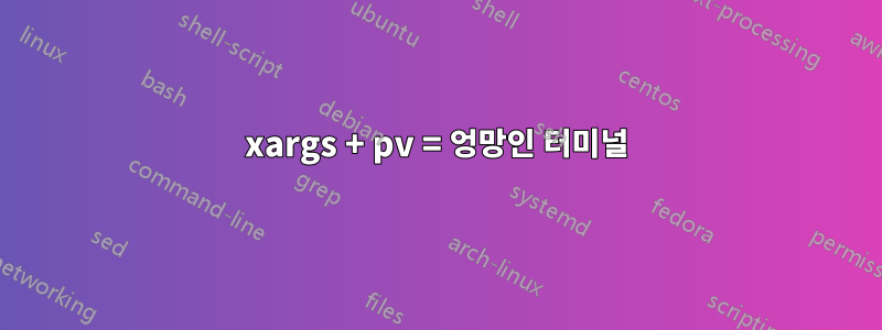 xargs + pv = 엉망인 터미널