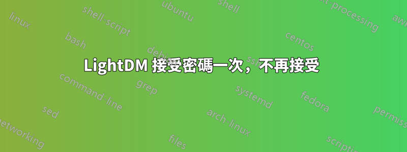 LightDM 接受密碼一次，不再接受