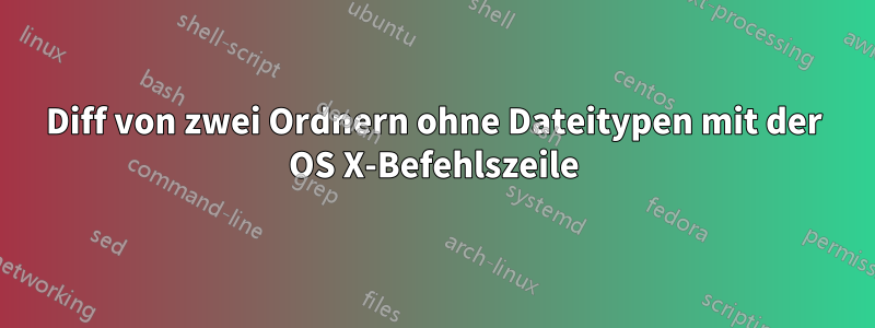 Diff von zwei Ordnern ohne Dateitypen mit der OS X-Befehlszeile