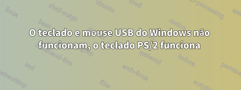 O teclado e mouse USB do Windows não funcionam, o teclado PS/2 funciona