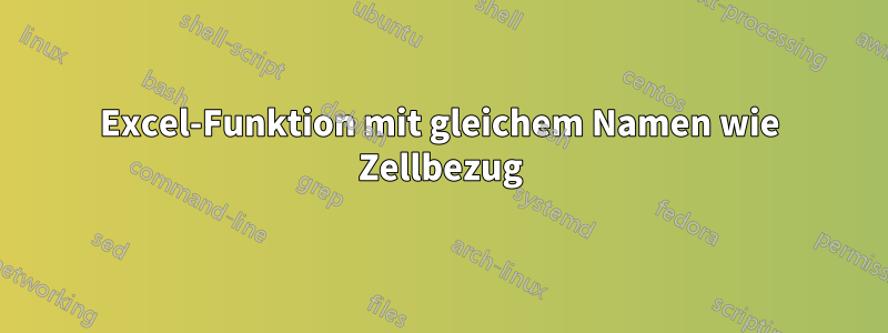 Excel-Funktion mit gleichem Namen wie Zellbezug