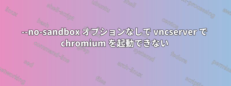 --no-sandbox オプションなしで vncserver で chromium を起動できない