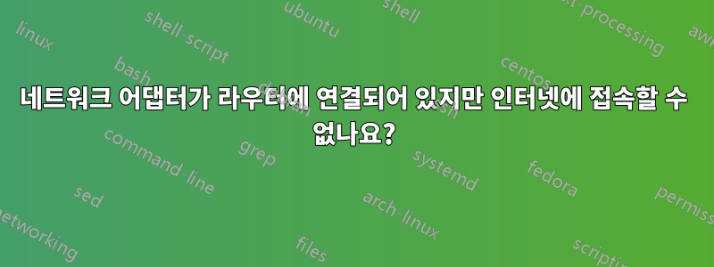 네트워크 어댑터가 라우터에 연결되어 있지만 인터넷에 접속할 수 없나요?