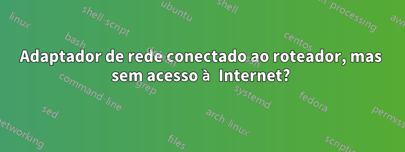 Adaptador de rede conectado ao roteador, mas sem acesso à Internet?