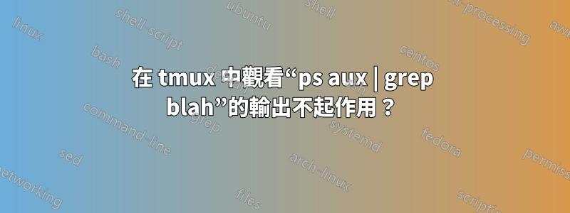 在 tmux 中觀看“ps aux | grep blah”的輸出不起作用？